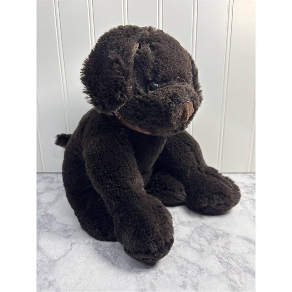NAP Brookstone Brown Puppy Dog Soft Plush 10" Tall N-A-P Toy Stuffed Animal SOFT